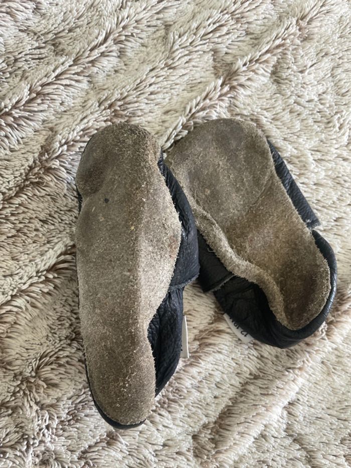 Chaussons cuir intérieur bébé enfant - photo numéro 2