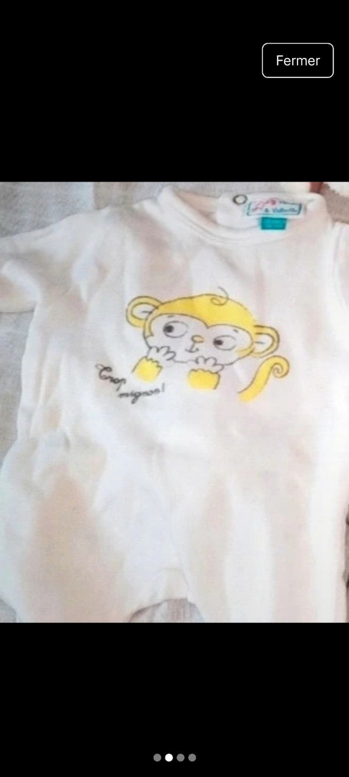 Lot de 2 pyjamas - bébé - 00 mois - photo numéro 2