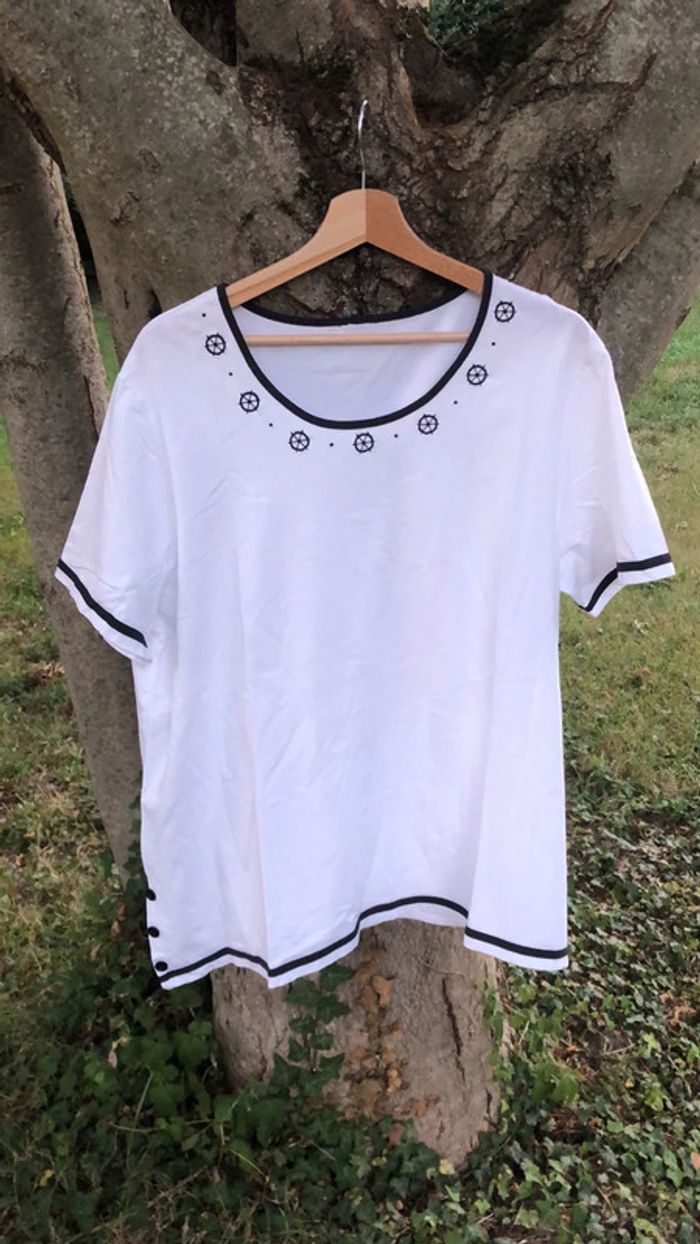 T shirt marin blanc