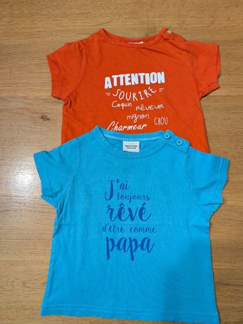 Lot de 2 tee-shirts 12 mois