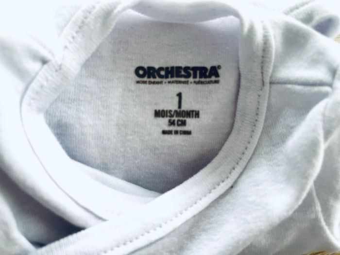 Lot de 2 body « orchestra » taille 1 mois - photo numéro 2