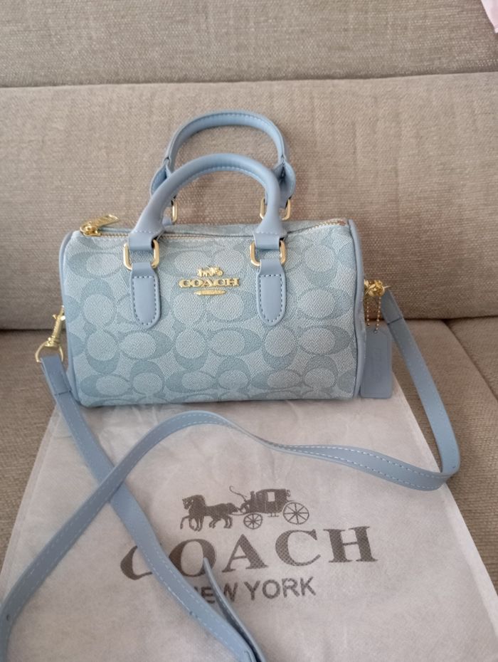 Sac coach bleu bandoulière