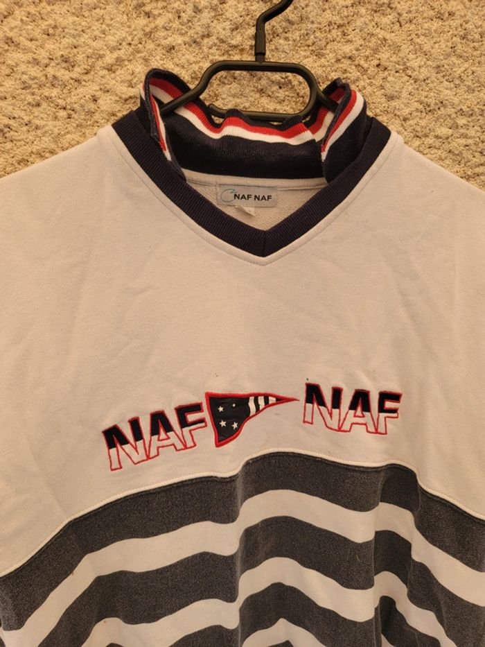 T-shirt Sweat Naf Naf vintage à rayures grunge tie and dye - photo numéro 2