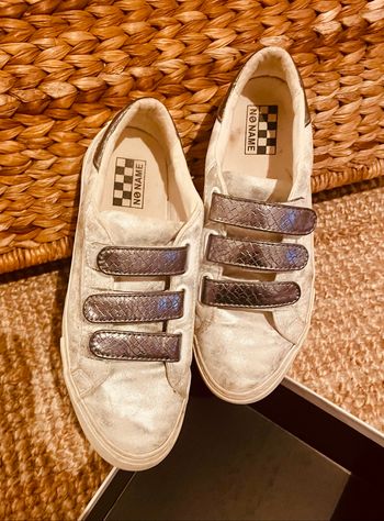 Noname baskets blanches argentées 39🌸