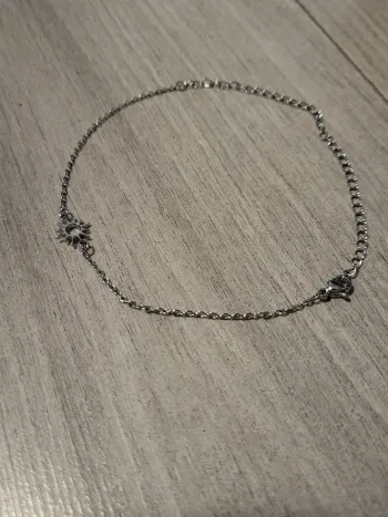 Chaîne bracelet de pied en acier inoxydable avec soleil argenté