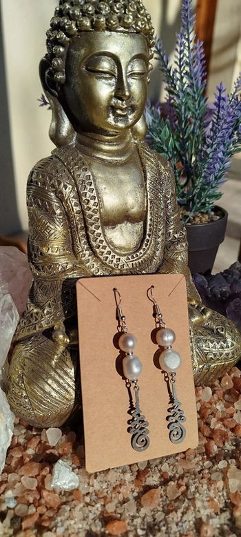 Boucles d'oreilles p/Argent Nacre Naturel