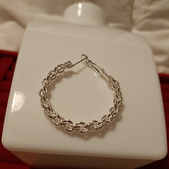 Boucles d'oreilles créoles en plus S 925 - photo numéro 3