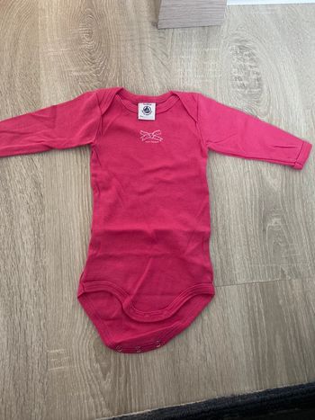 Body manche longue petit bateau rose 3 mois 60 cm