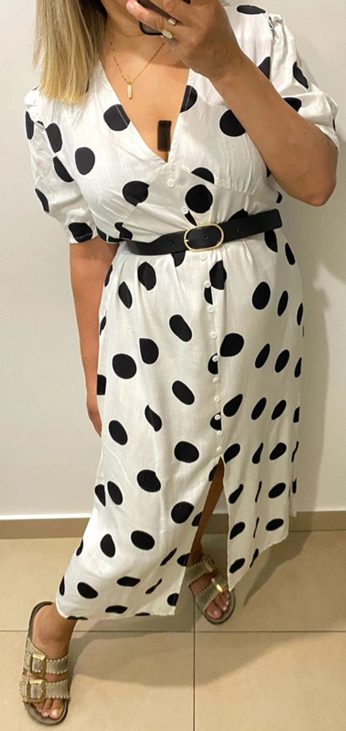 Robe longue ouverte à  pois Taille L - photo numéro 3
