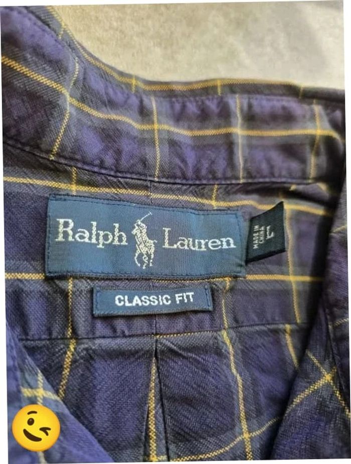 Chemise Ralph Lauren manche longue Taille L bleu marine Homme Men CHE17 - photo numéro 3