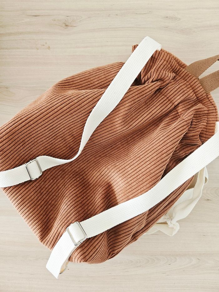 Sac à dos cotelé Chocolat - photo numéro 3