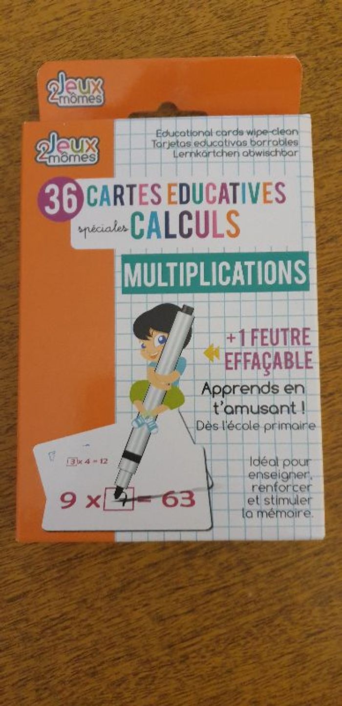 36 cartes pour table de multiplication