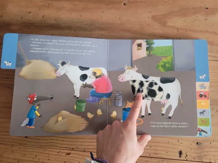 Livre cartonné à toucher P'tit Loup à la ferme - photo numéro 9