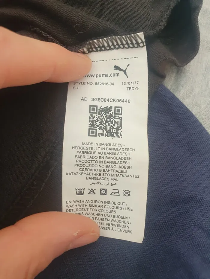 T-shirt Puma noir logo craquelé · taille M - photo numéro 6