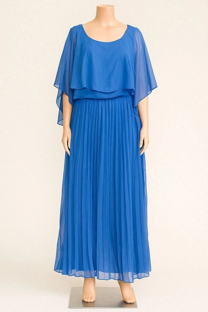 Robe habillée pour mariage ou baptême - bleu - Taille 2XL - Aumora - photo numéro 3