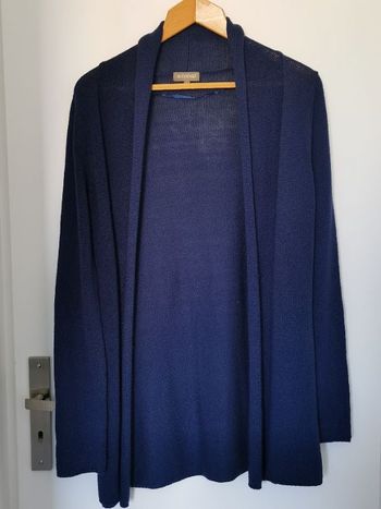 Gilet tricot long bleu - In extenso - L