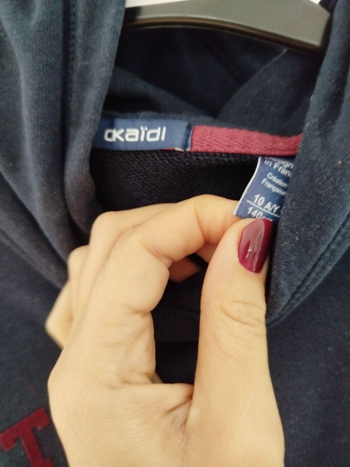 Sweat avec capuche Okaïdi garçon 10 ans bleu - photo numéro 6