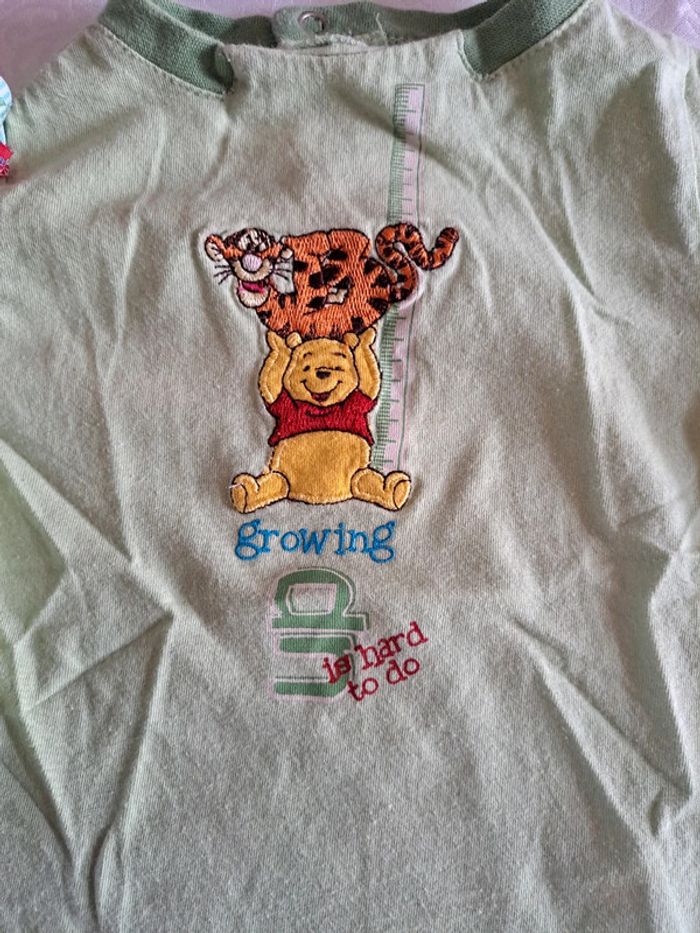 Tee-shirt Winnie l'ourson vert clair 12mois disney - photo numéro 3
