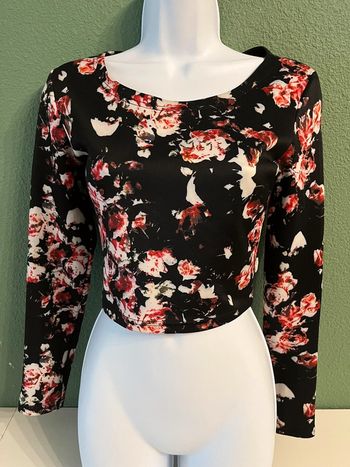 Cropped top motif fleuri mim taille s