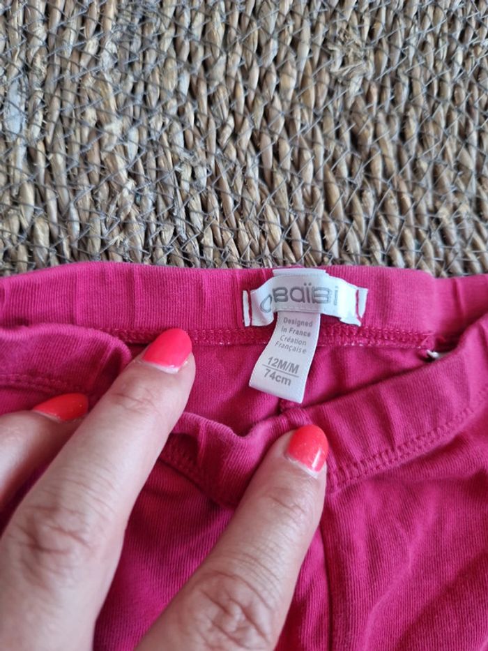 Joli lot de 2 leggings taille 12 mois - photo numéro 3