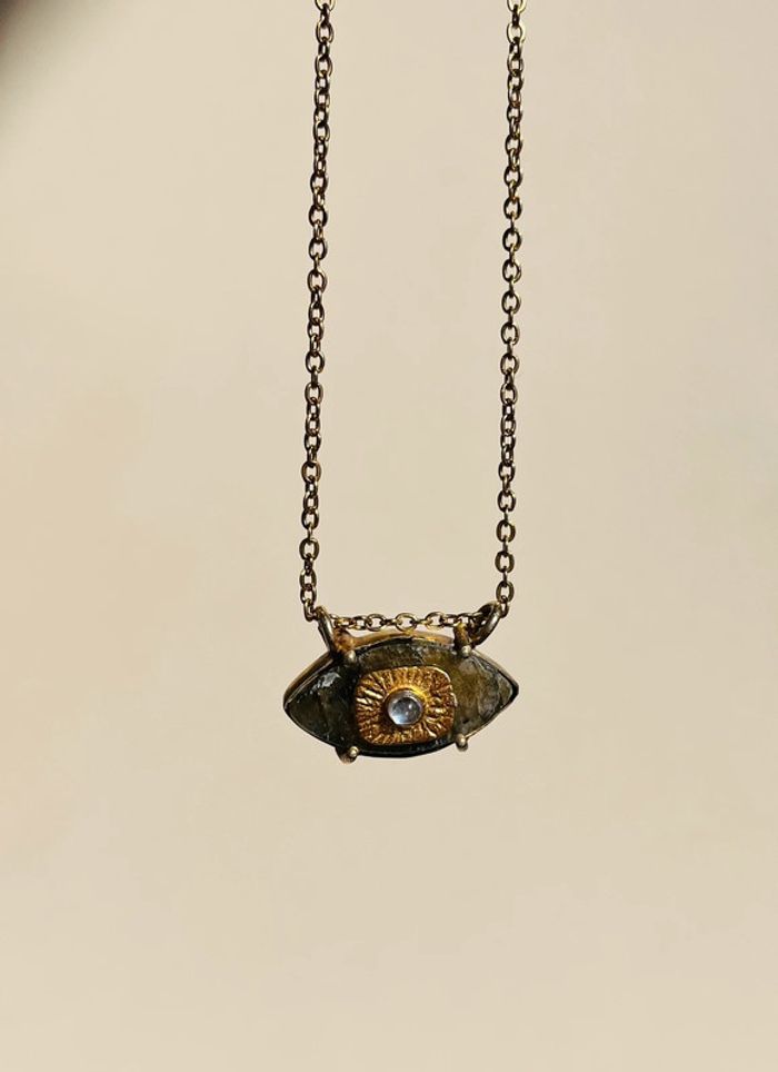 Collier talisman œil Labradorite - photo numéro 7