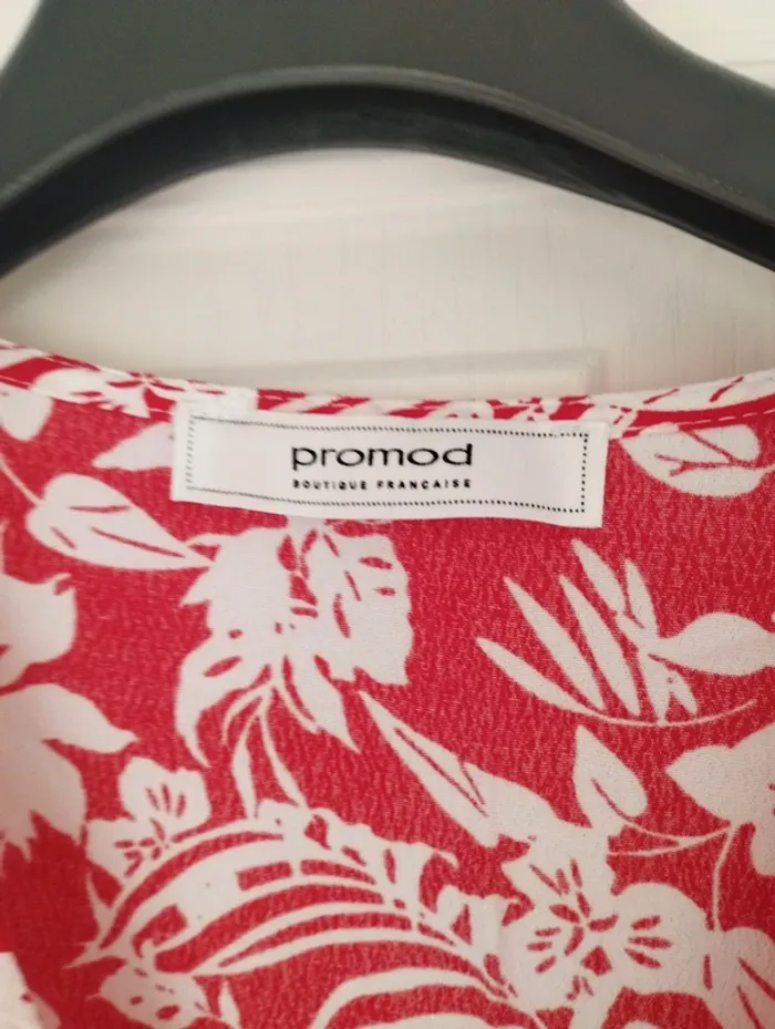 Robe longue rouge à fleurs Eléonore promod S - photo numéro 9