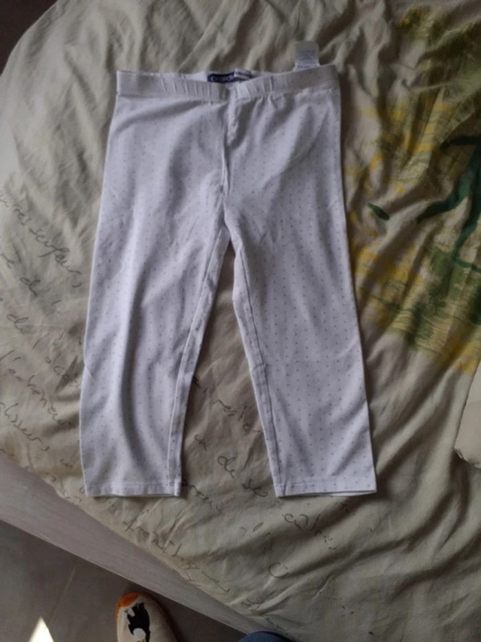 Legging blanc à pois 12 ans