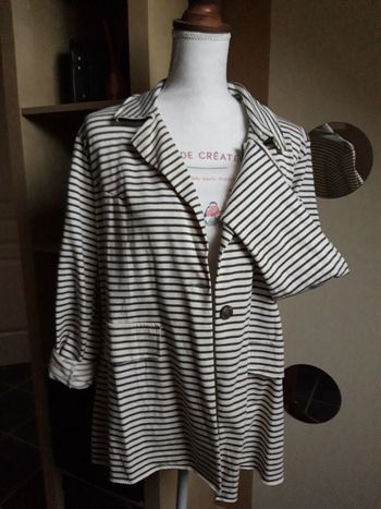 Veste blazer marinière écru gris NEUVE étiquetée