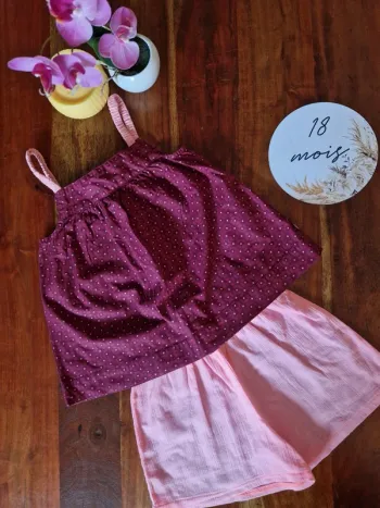 Ensemble short léger + débardeur 18 mois