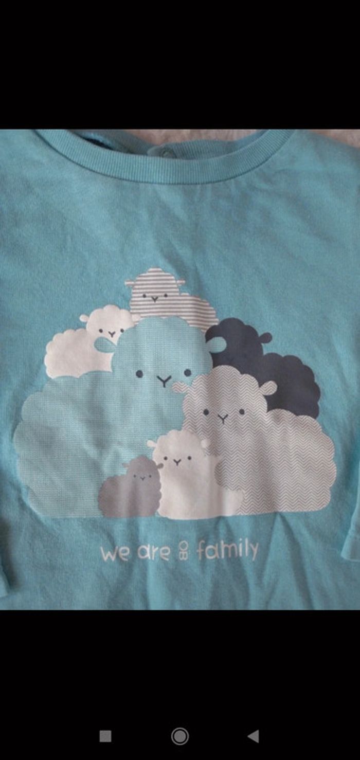 Ensemble (tee shirt manches longues+pantalon jeans) Garçon 6 mois Mouton Family Obaïbi - photo numéro 5