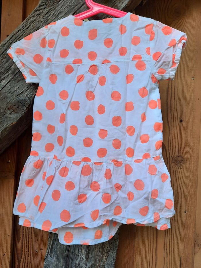 Magnifoque robe d'été Bóboli, 18 mois, blanche à gros poids orange fluo - photo numéro 6
