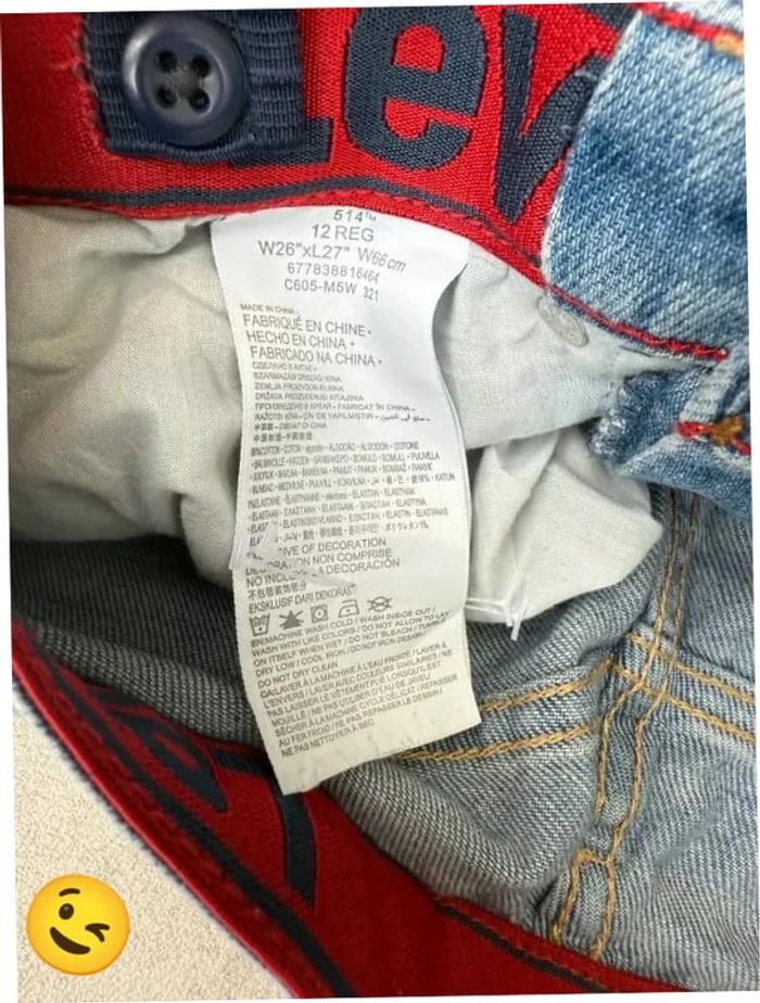 Jeans Levi's 514 W26 FR36 L27 coupe droite bleu Femme women pan697b - photo numéro 7