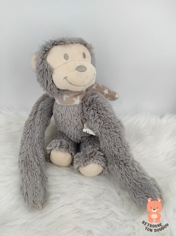 Peluche singe gris Cocktail Scandinave