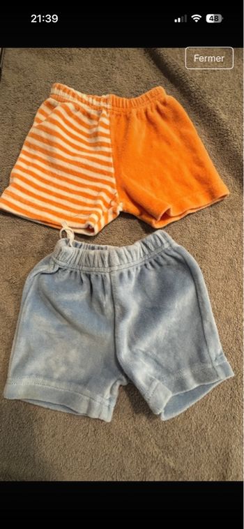 Lot de 2 shorts naissance 