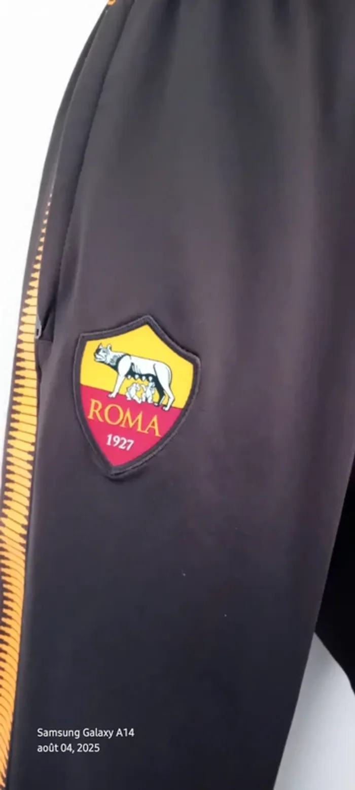 Pantalon de sport football As Roma coupe slim marron nike garçon 11/12 ans - photo numéro 8