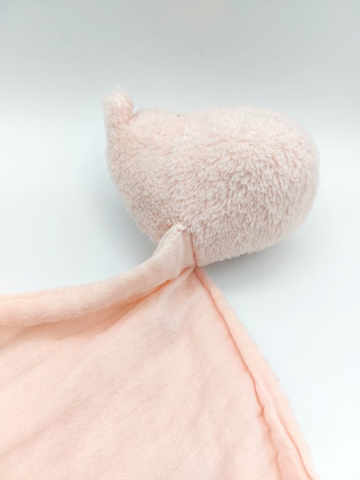 Doudou plat lange hippopotame rose Susie NATTOU feuille tissu - photo numéro 5