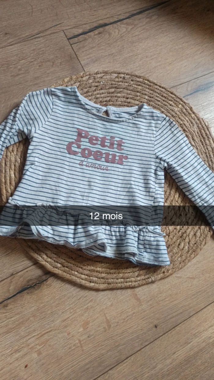 Haut manche longue fille 12 mois Kiabi