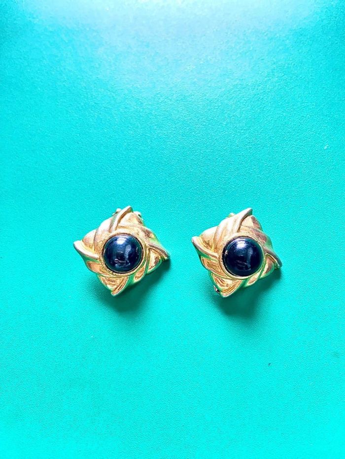 Boucles d'oreilles avec perles agate vintage