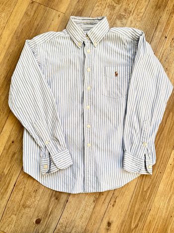 Chemise rayé bleu ralph Lauren 10 ans