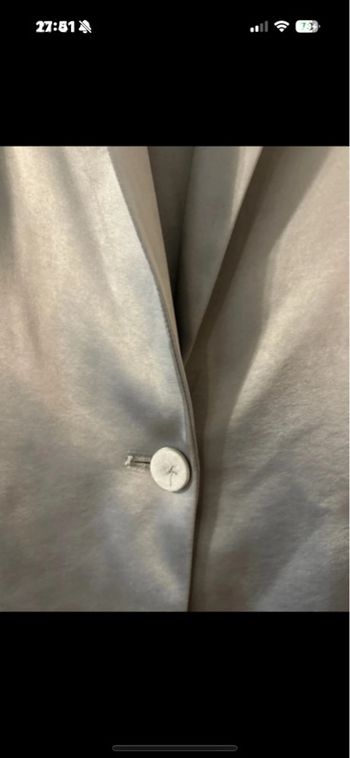 Ensemble Blazer satin bleu turquoise 