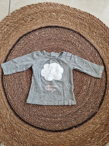 Joli tee-shirt manches longues DPAM taille 3 mois