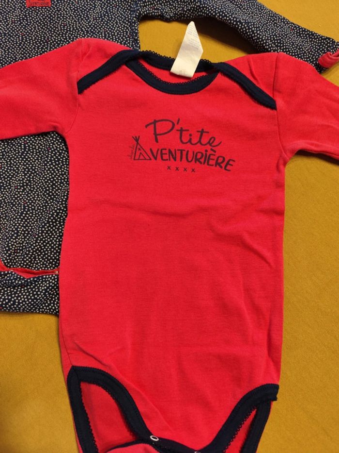 Lot de 2 bodies manches longues 36 mois - photo numéro 2