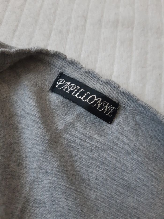 Haut fin gris manches courtes Papillonne - photo numéro 5