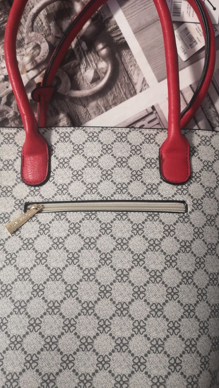 Sac à main Torrente Neuf beige et rouge - photo numéro 3