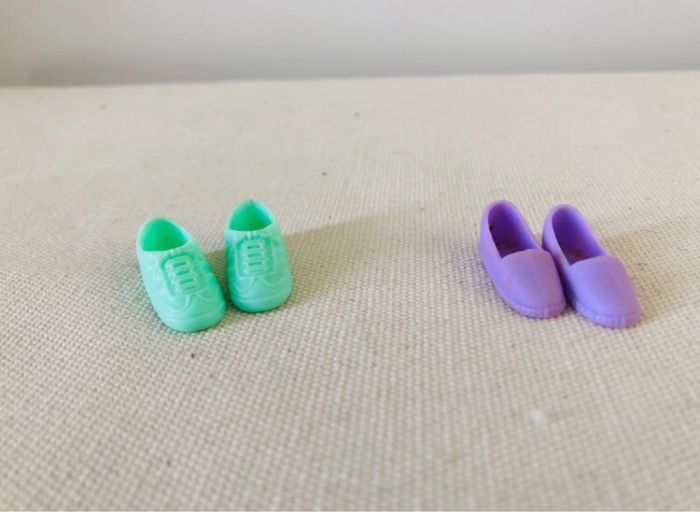 Lot deux paires de baskets barbie vert et violet - photo numéro 3