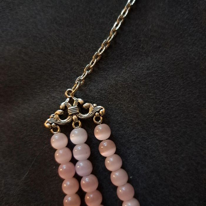 Collier chic multi rang violet rose bronze - photo numéro 9