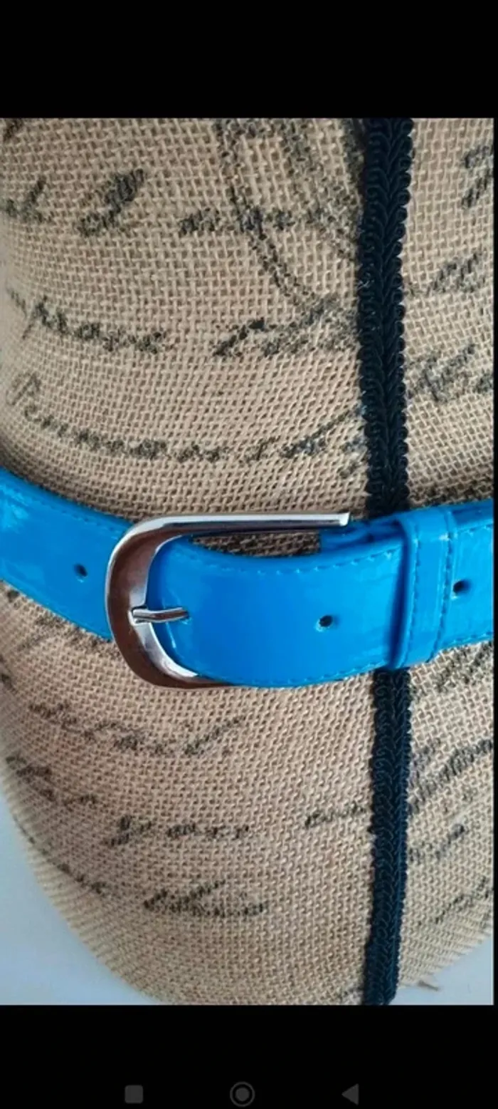 Ceinture bleu boucle argenté femme 95 cm - photo numéro 6