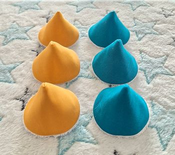 Lot de 6 tipis ~ cônes a pipi Moutarde 💛 turquoise 🩵