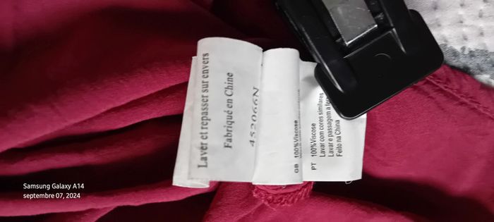 Chemise boutons dorés manches réglables framboise femme M manoukian - photo numéro 18