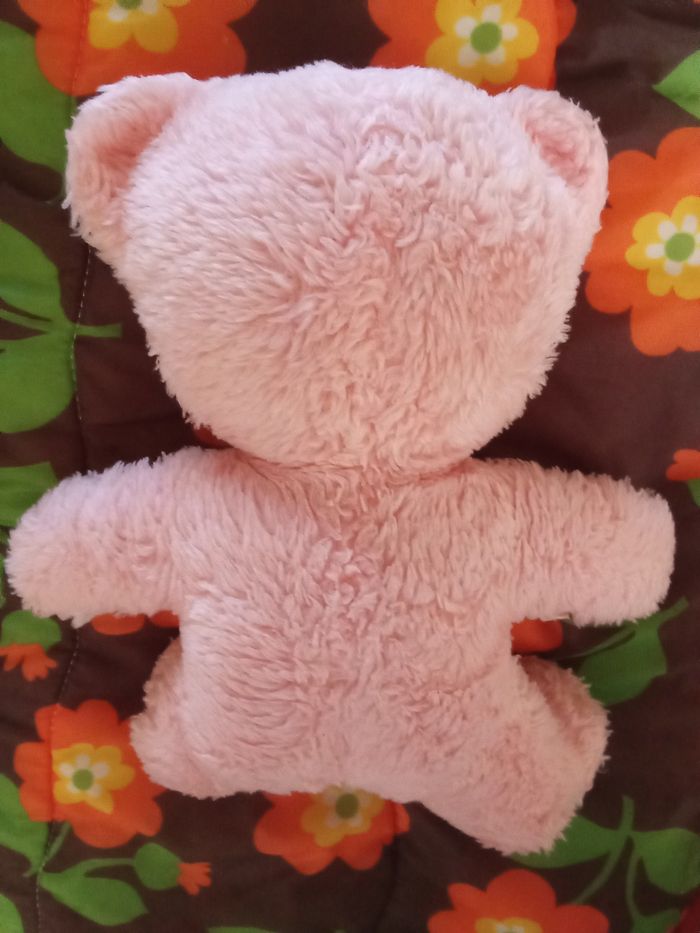 Doudou Boulgom  ours rose  ourson bicolore Boulgom rose et blanc  vintage ancien - photo numéro 2